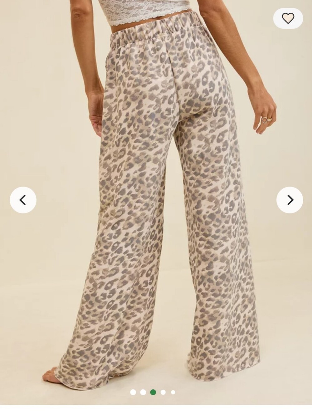 Aerie Wide Leg Street Trousers- Leopard - Picture 2 of 7